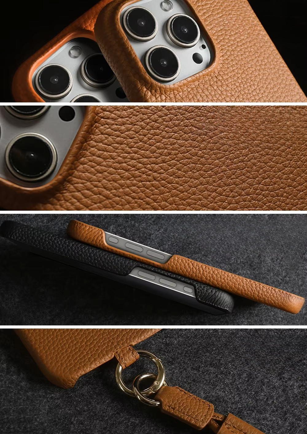 Phone case with strap - Leather Black Edition