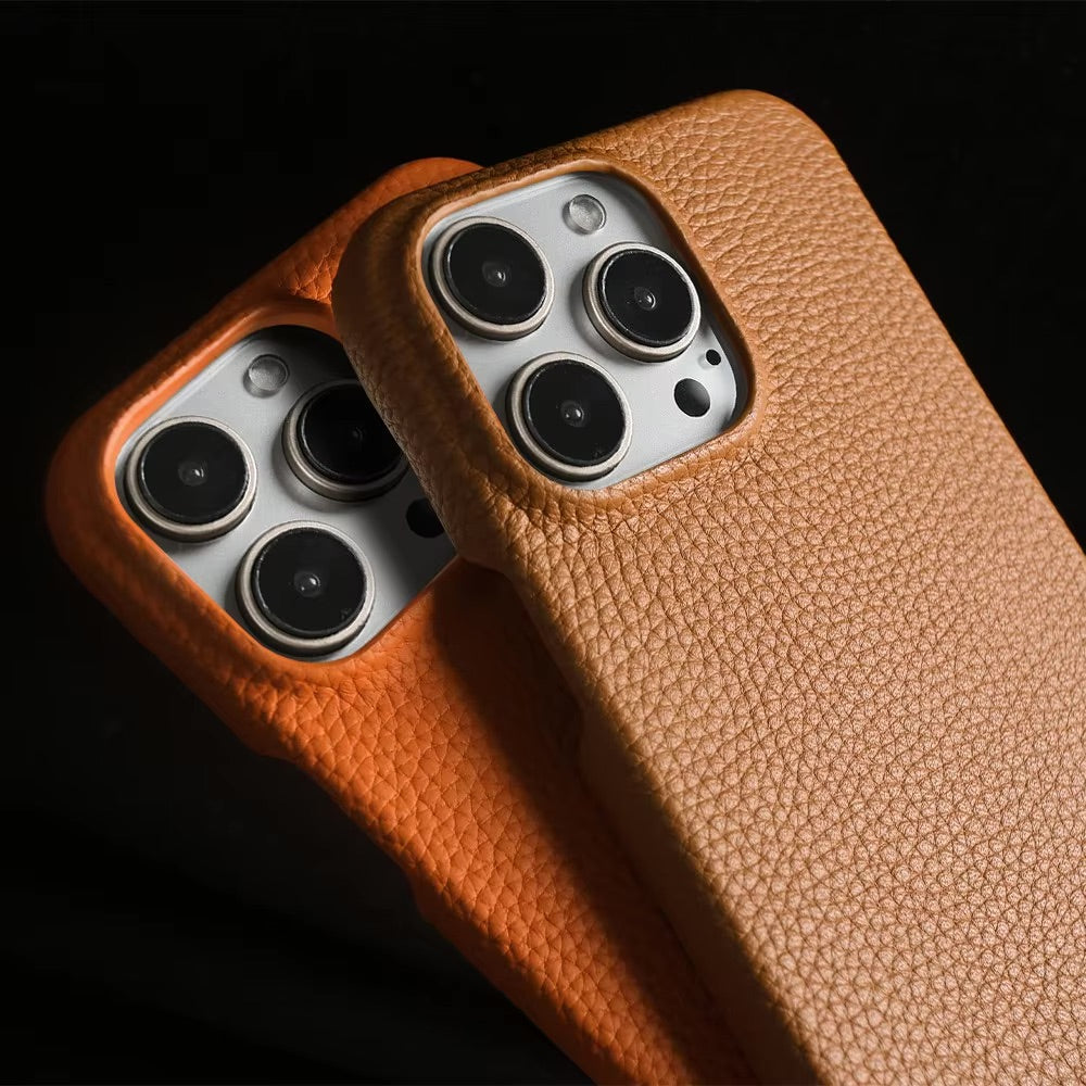 Phone case with strap - Leather Cognac Edition