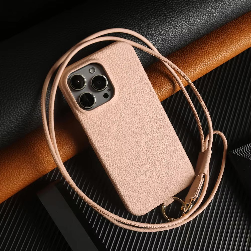 Phone case with strap - Leather Black Edition