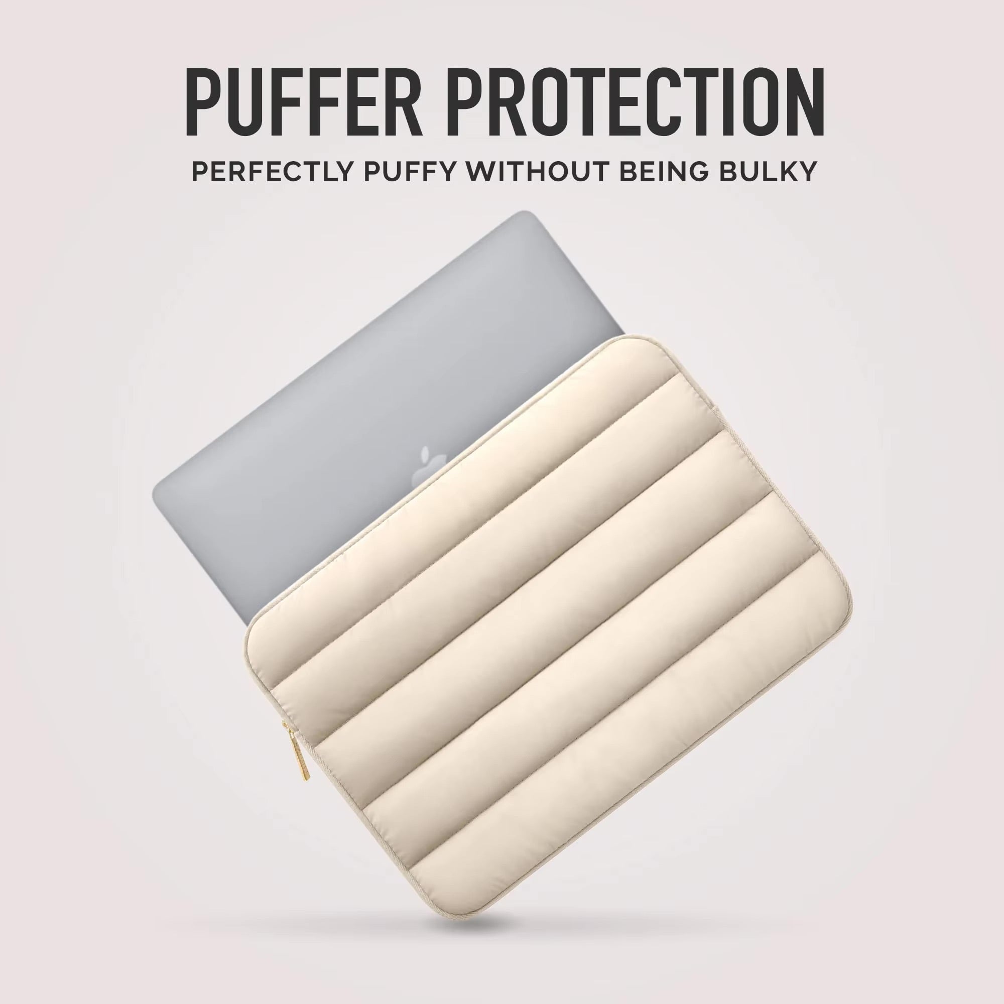 Puffer Laptop Sleeve - Cream Edition